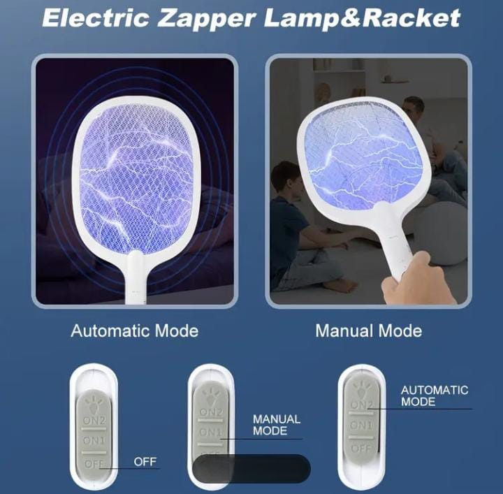 Rechargeable Mosquito Racket With Stand (Random Color)
