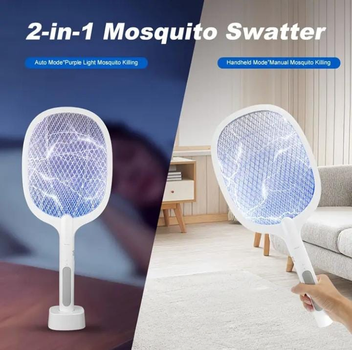 Rechargeable Mosquito Racket With Stand (Random Color)