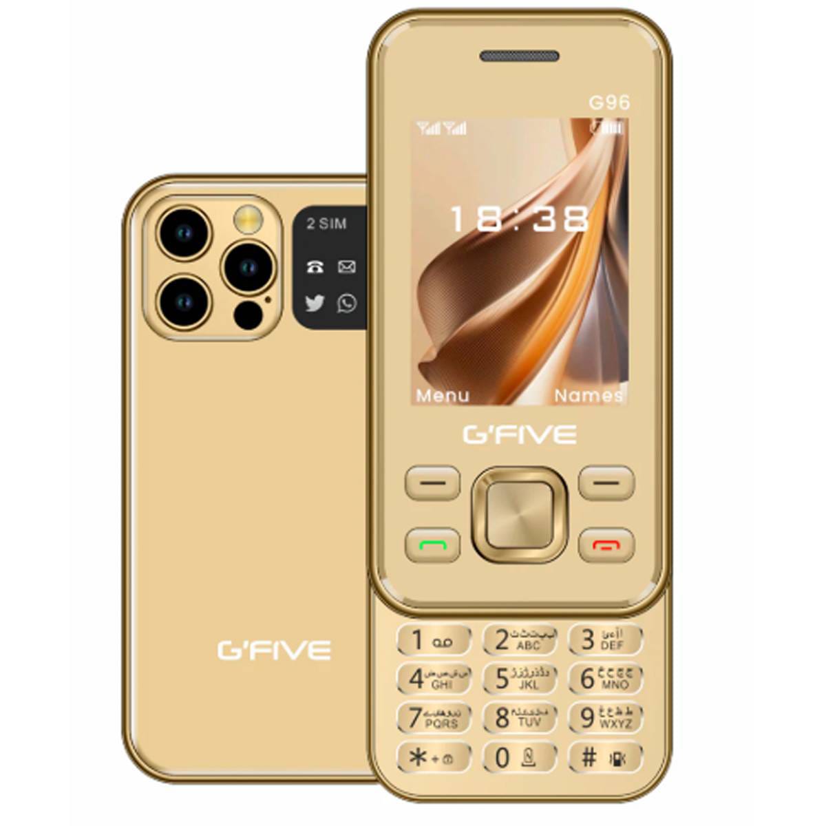 Gfive G96 Slider Mobile | 2.4" QVGA Display | Dual SIM | PTA Approved | 2000mAh Battery (Random Colour)