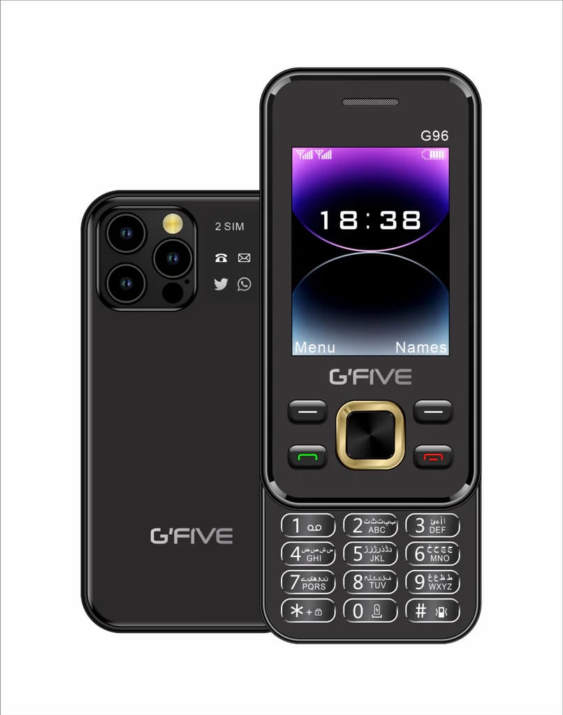 Gfive G96 Slider Mobile | 2.4" QVGA Display | Dual SIM | PTA Approved | 2000mAh Battery (Random Colour)